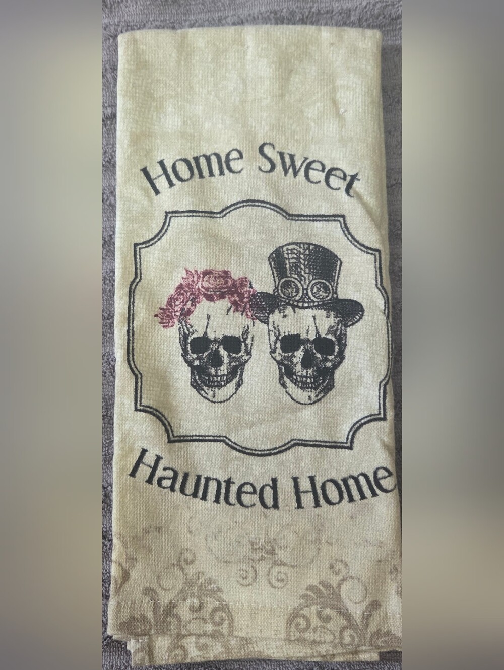 Haunted Home Sweet Skull Decorative Kitchen Towel New